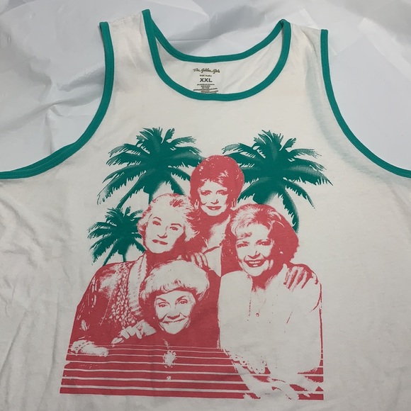 The Golden Girls Other - Men’s The Golden Girls White w Light Green Trim Tank Top Size XXL